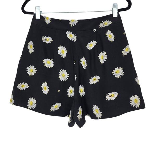 Kate Spade Pleated Front High Rise Daisy Dot Silk Short in Black Size 0 - Picture 5 of 5